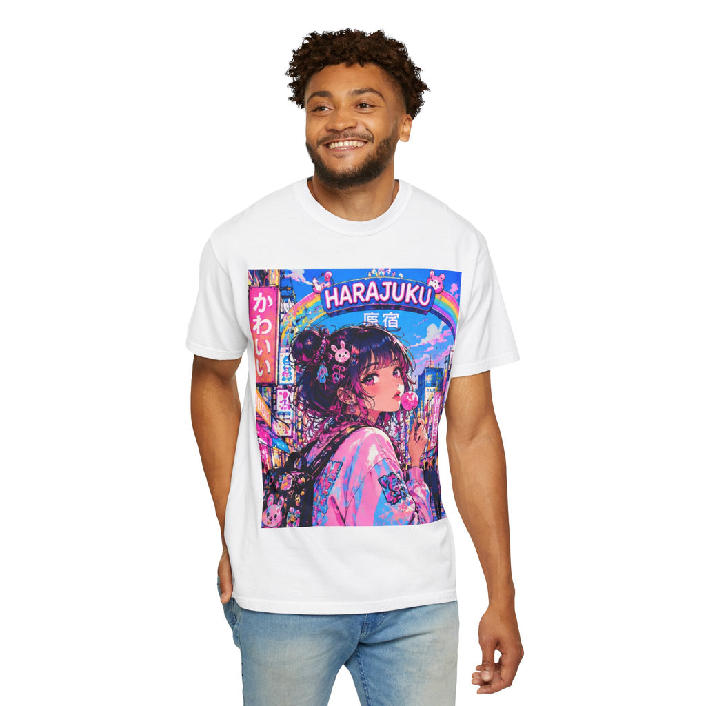 Harajuku Style 7 Neon City Anime Girl T-Shirt – Tokyo Streetwear Graphic Tee