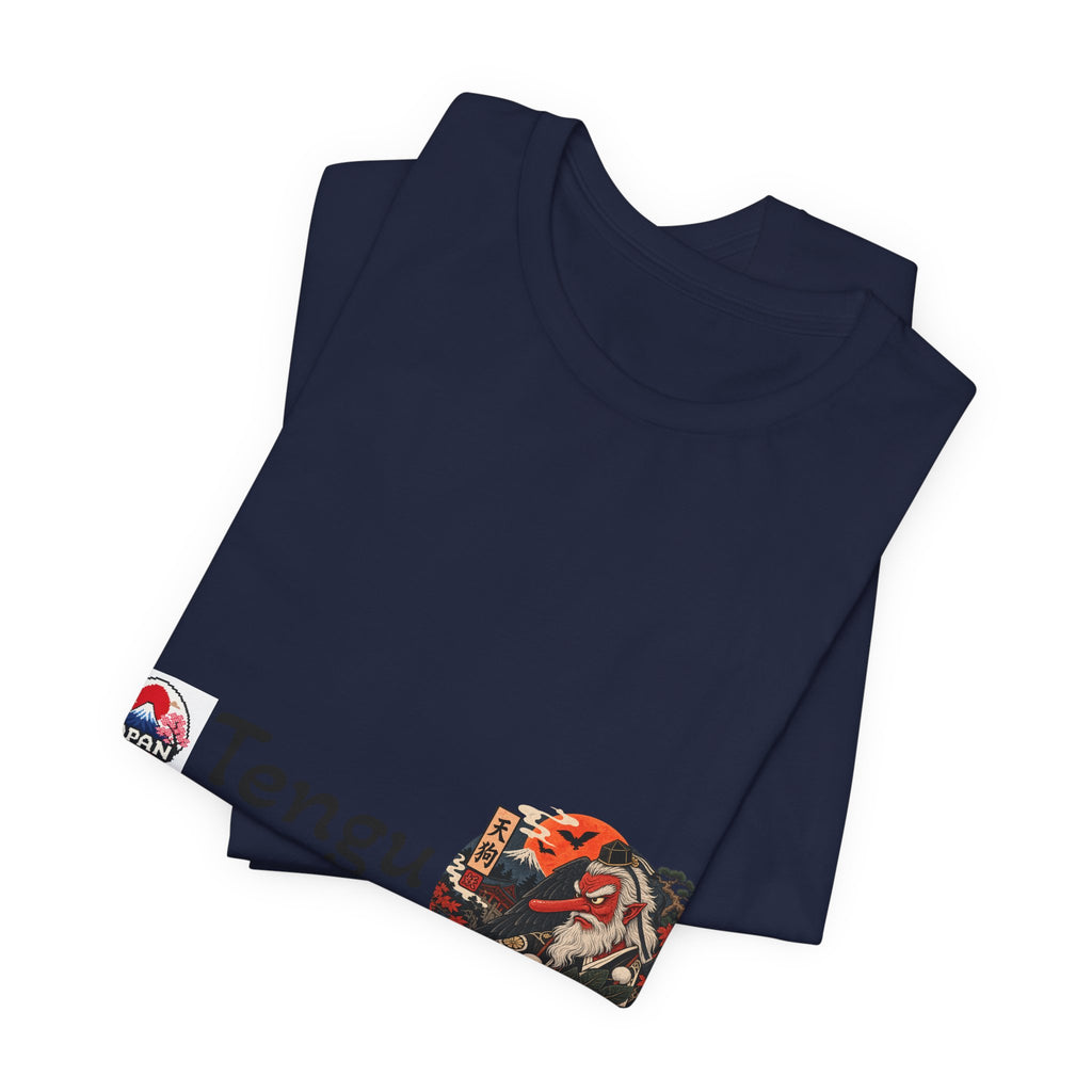 Tengu Japanese Yokai Halloween Mask Tee | Tengu Illustration T-Shirt
