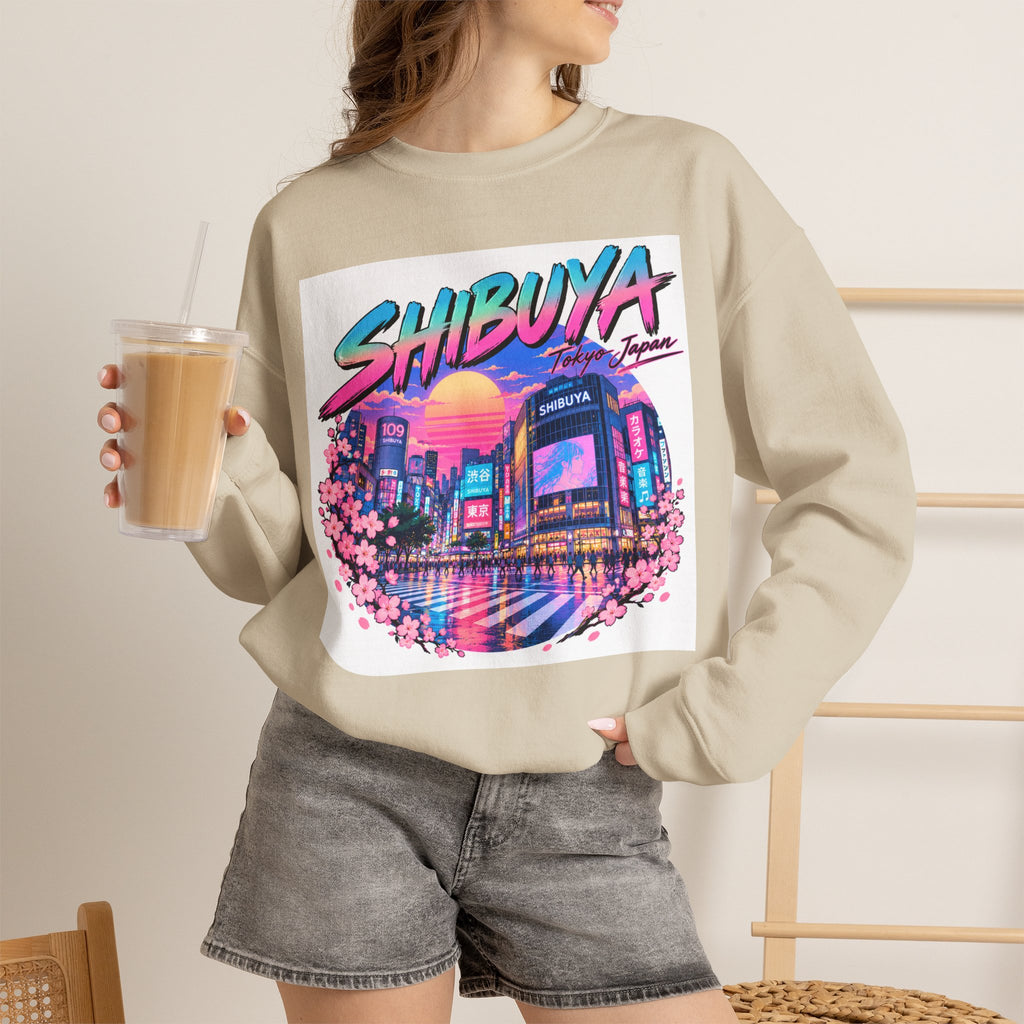 Shibuya Sky 0 Tokyo Neon Anime Crewneck Sweatshirt