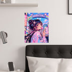 Harajuku Style 7 Neon City Anime Girl Satin Poster — Tokyo Japan Anime Wall Art