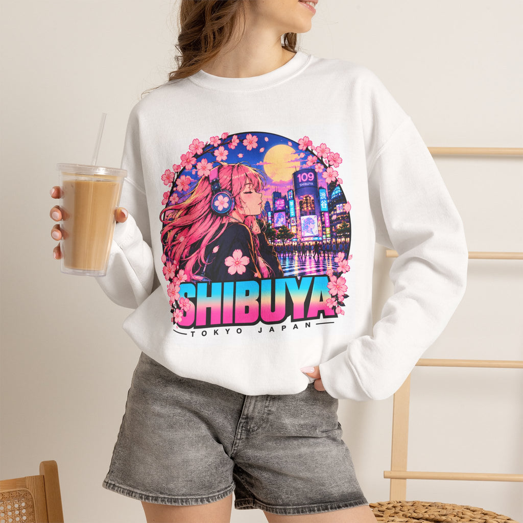 Shibuya Sky 4 Tokyo Neon Anime Crewneck Sweatshirt