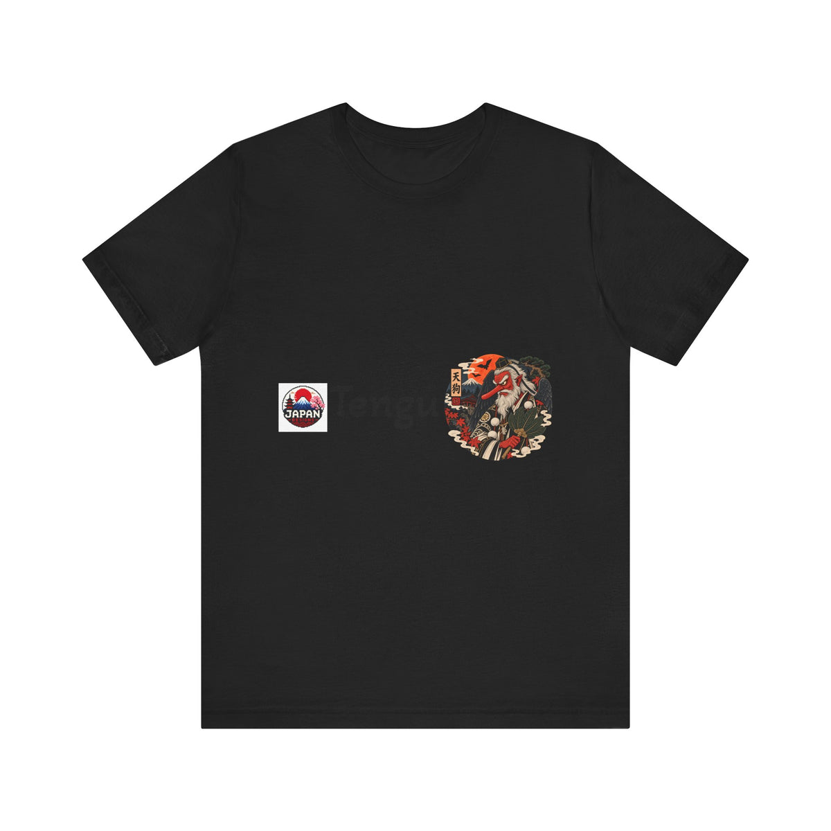 Tengu Japanese Yokai Halloween Mask Tee | Tengu Illustration T-Shirt