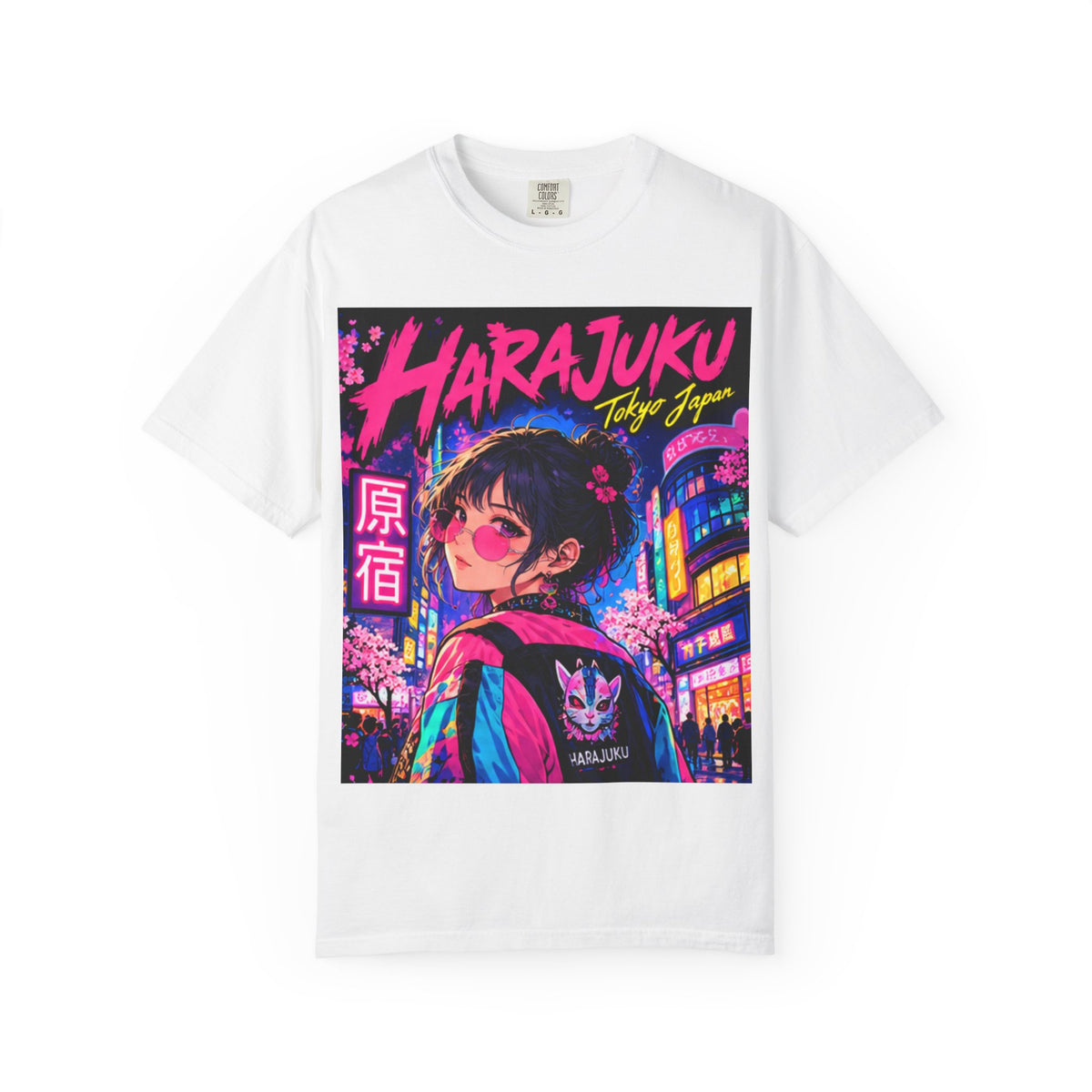 Harajuku Style 1 Neon City Anime Girl T-Shirt – Tokyo Streetwear Graphic Tee