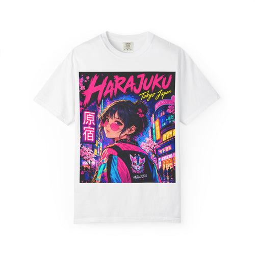 Harajuku Style 1 Neon City Anime Girl T-Shirt – Tokyo Streetwear Graphic Tee