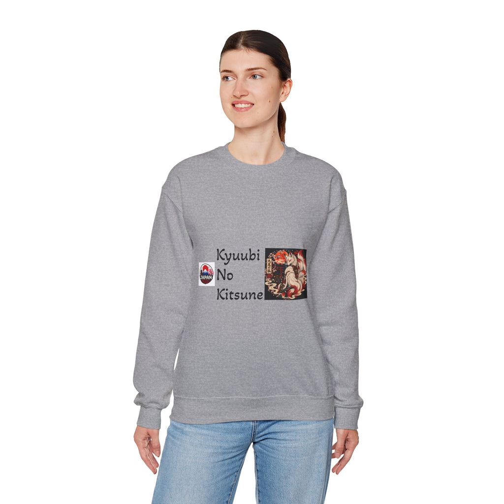 Kyuubi No Kitsune Yokai Halloween Crewneck Sweatshirt | Japanese Fox Spirit Graphic