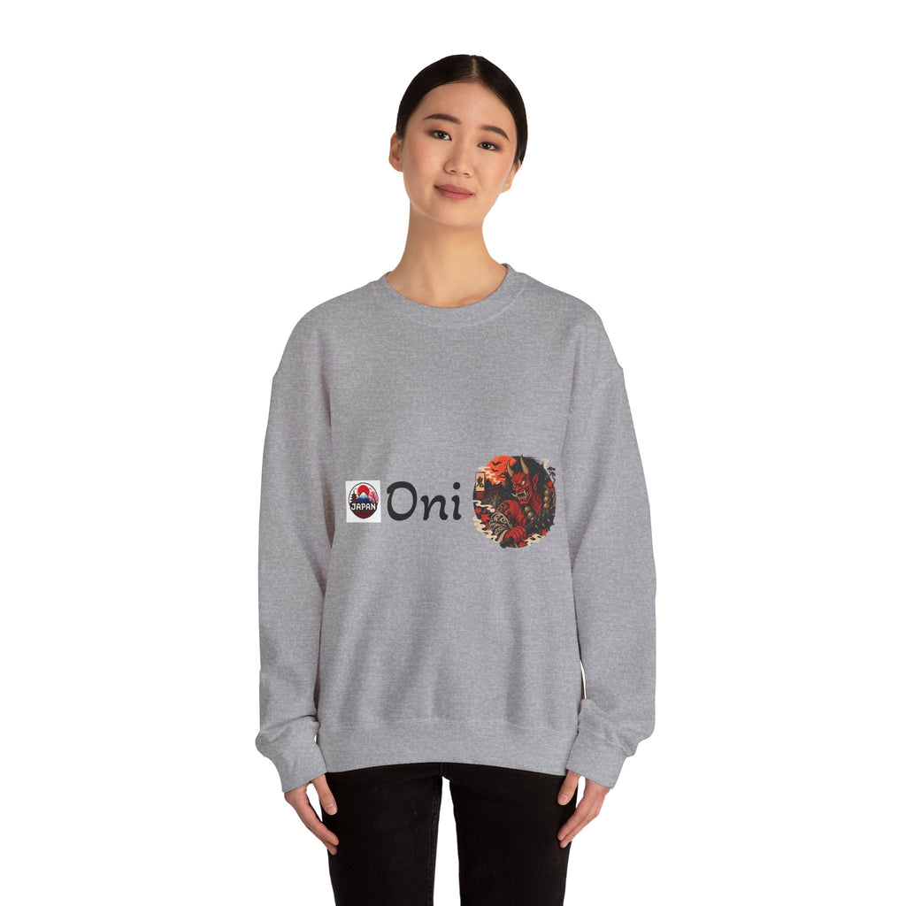 Oni Japanese Demon Yokai Halloween Illustration Sweatshirt | Mythical Yokai Crewneck