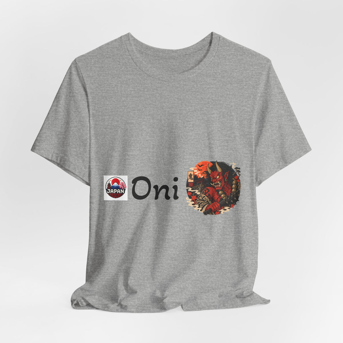 Oni Japanese Demon Yokai Halloween Illustration T-Shirt | Samurai Mask Graphic