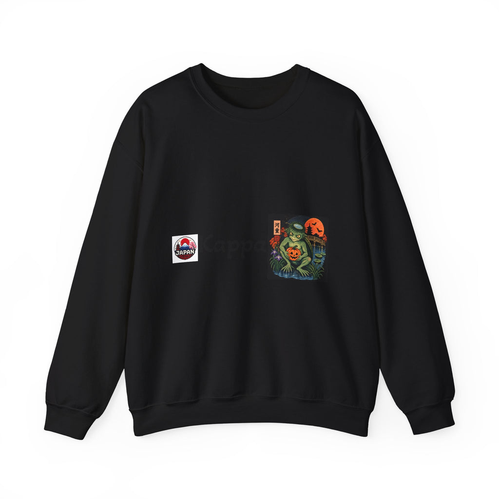 Kappa Logo Pumpkin Halloween Japanese Yokai Crewneck Sweatshirt | Retro Graphic