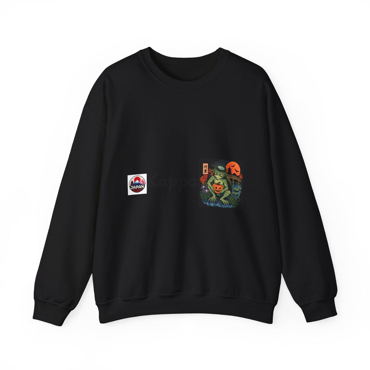 Kappa Logo Pumpkin Halloween Japanese Yokai Crewneck Sweatshirt | Retro Graphic