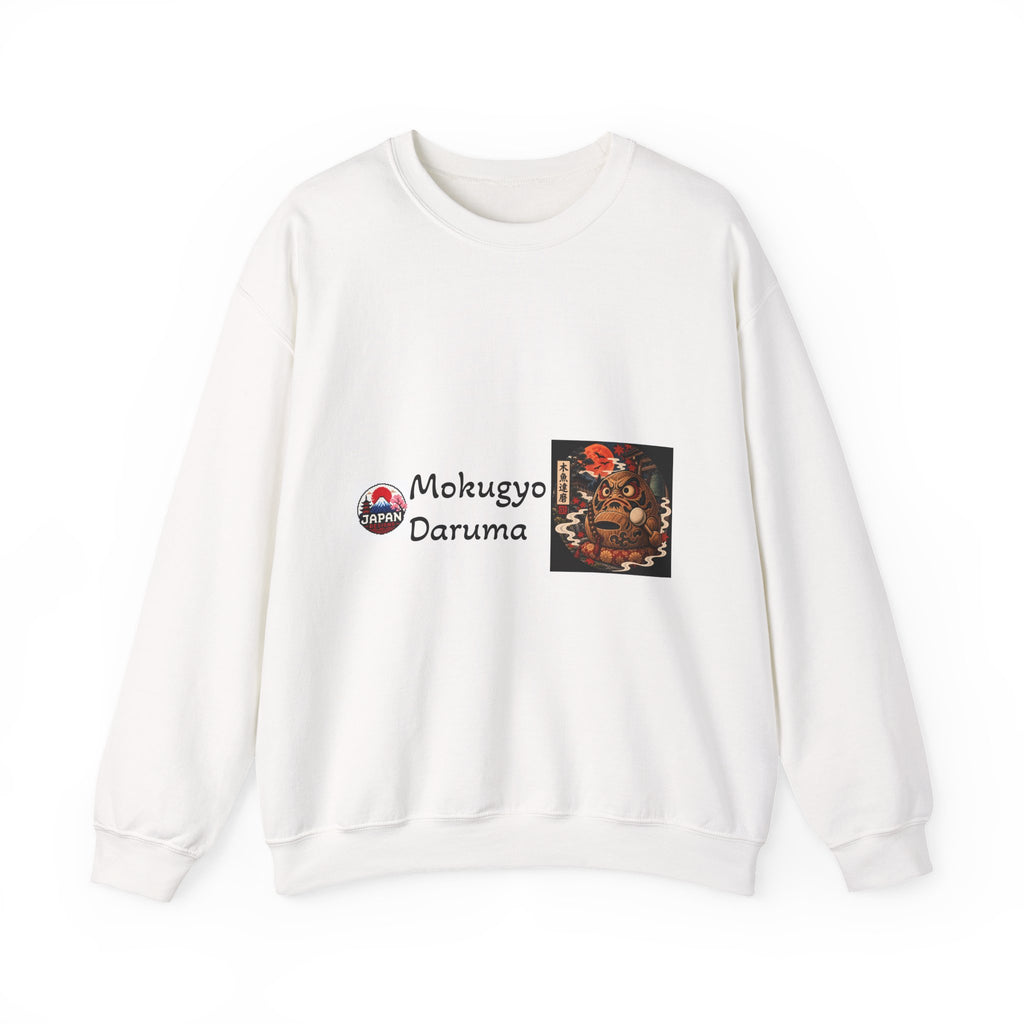 Mokugyo Daruma Yokai Halloween Illustration Crewneck Sweatshirt | Japanese Buddhist Motif
