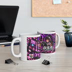 Akihabara Purple Neon City Sniper Girl Mug 11oz Coffee Cup