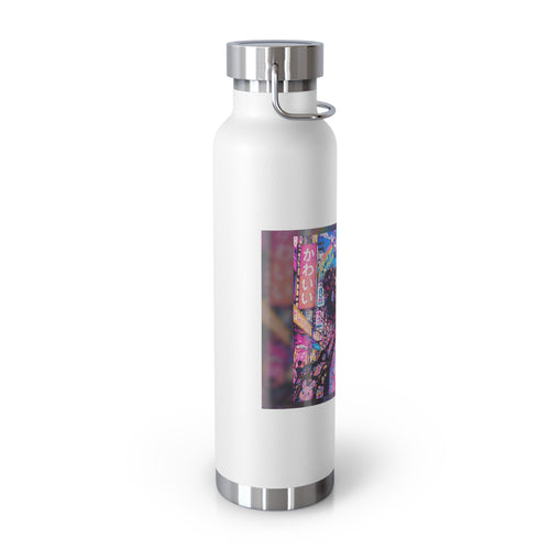 Harajuku Style 1 Neon City Anime Girl Water Bottle — 22oz Copper Vacuum Insulated