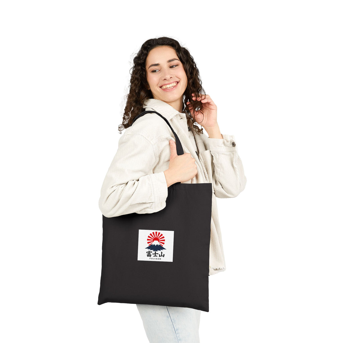Mount Fuji Rising Sun tote bag | Japanese kanji design