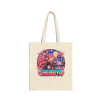 Shibuya Sky 4 Tokyo Neon City Tote Bag — Anime Aesthetic Canvas Shopper