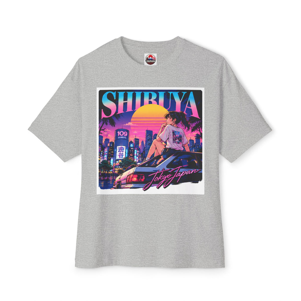 Shibuya Sky 6 Tokyo City Pop Neon Anime Tee — Retro Japanese Cityscape Graphic T-Shirt