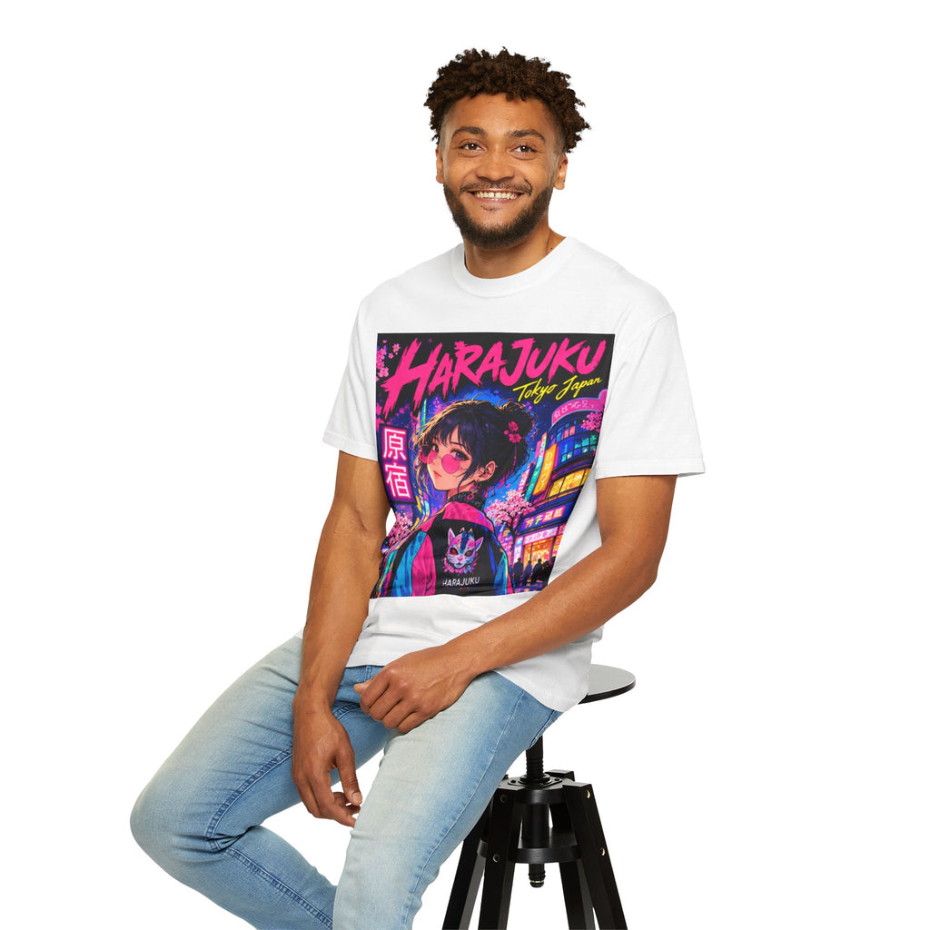 Harajuku Style 1 Neon City Anime Girl T-Shirt – Tokyo Streetwear Graphic Tee