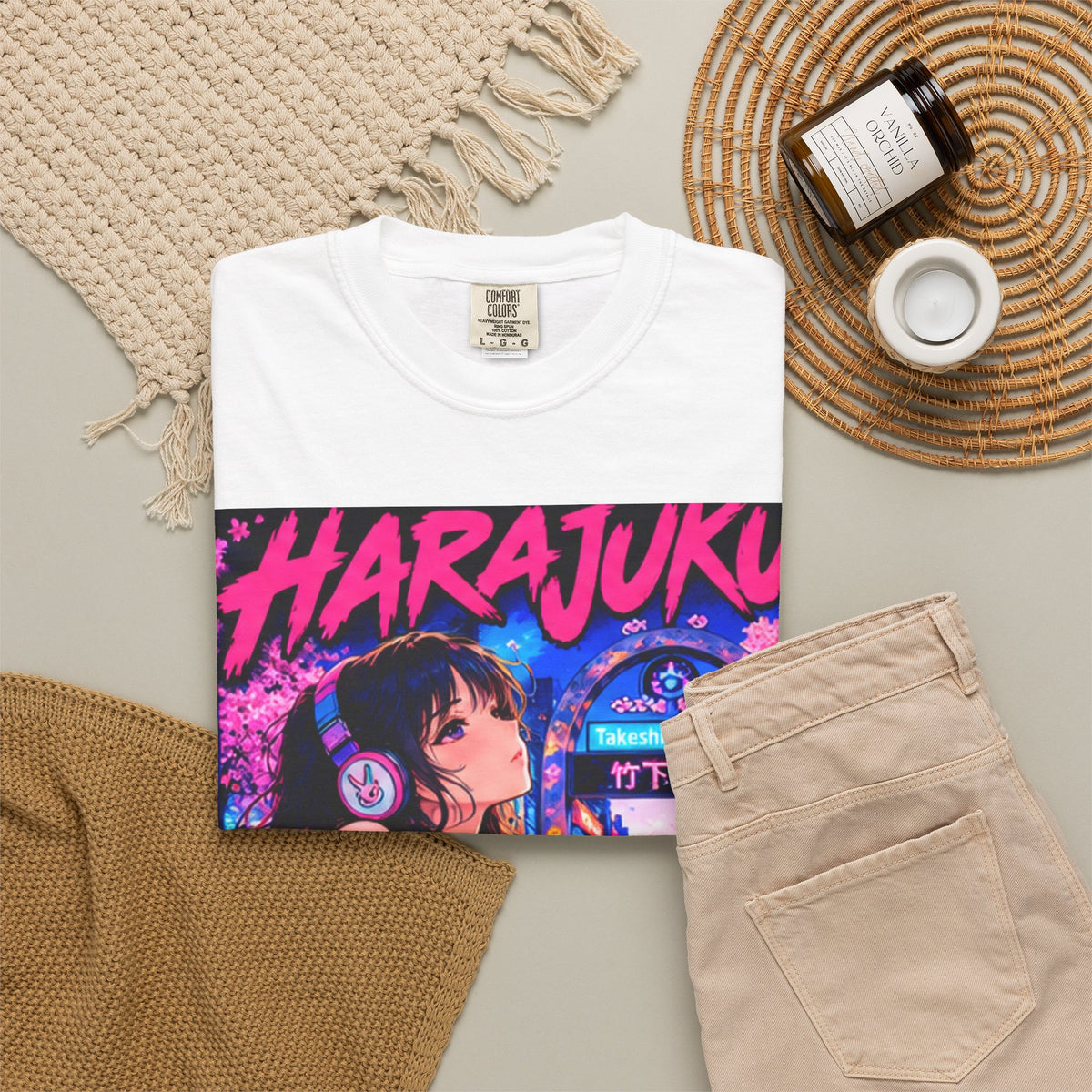 Harajuku Style 5 Neon City Anime Girl T-Shirt – Tokyo Streetwear Graphic Tee
