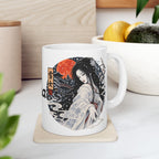 Snow Woman Japanese Ghost Halloween Geisha illustration Mug | Japanese Ukiyo-e style ceramic mug