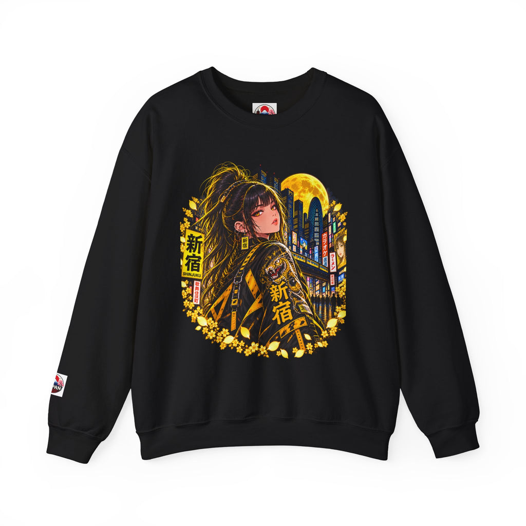 Anime Cyberpunk Sweatshirt - Neon Yellow Tokyo 'Shinjuku' Crewneck