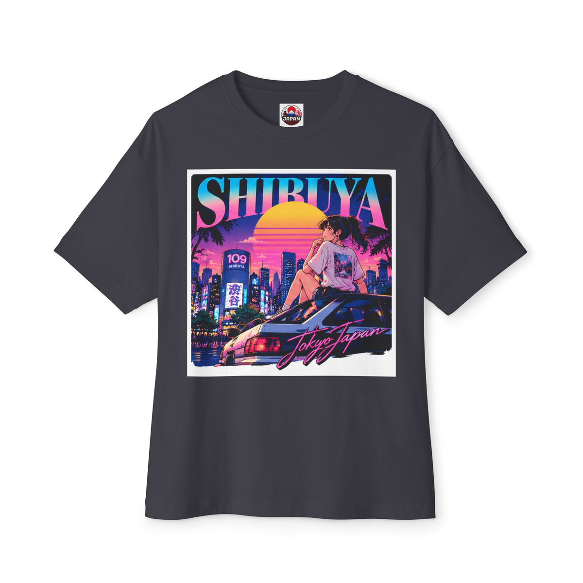 Shibuya Sky 6 Tokyo City Pop Neon Anime Tee — Retro Japanese Cityscape Graphic T-Shirt