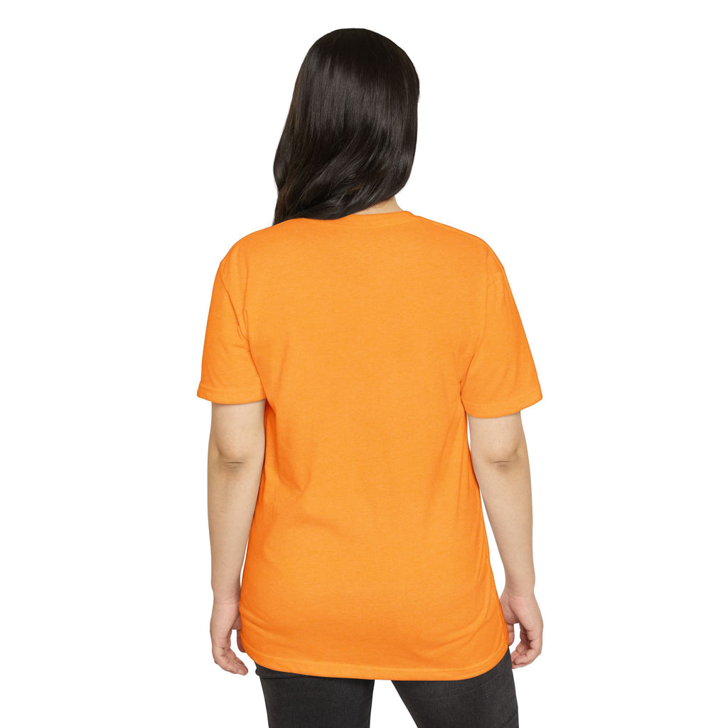 Akihabara Cyborg Sniper T‑Shirt —Orange Akihabara Neon City Graphic