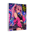 Harajuku Style 6 Neon City Tokyo Anime Girl Matte Canvas Wall Art