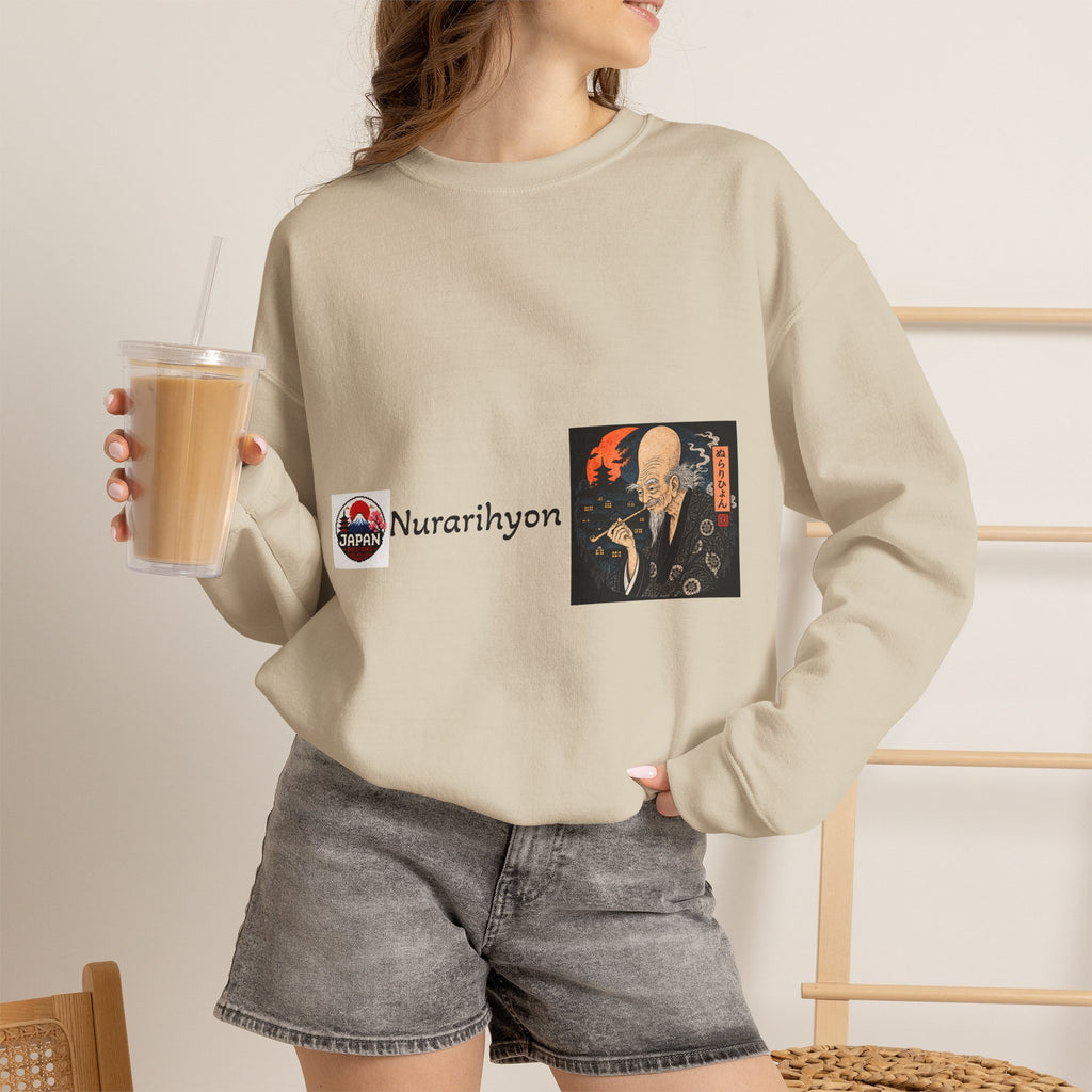 Nurarihyon Yokai halloween Illustration Sweatshirt | Japanese Folklore, Mythic Spirit