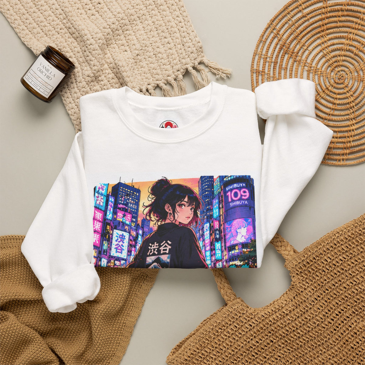 Shibuya Sky 5 Tokyo Neon Anime Crewneck Sweatshirt