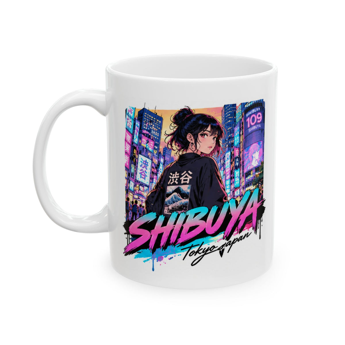 Shibuya Sky 5 Tokyo City Pop Night City Coffee Mug - Shibuya Neon Retro Vaporwave 11oz/15oz
