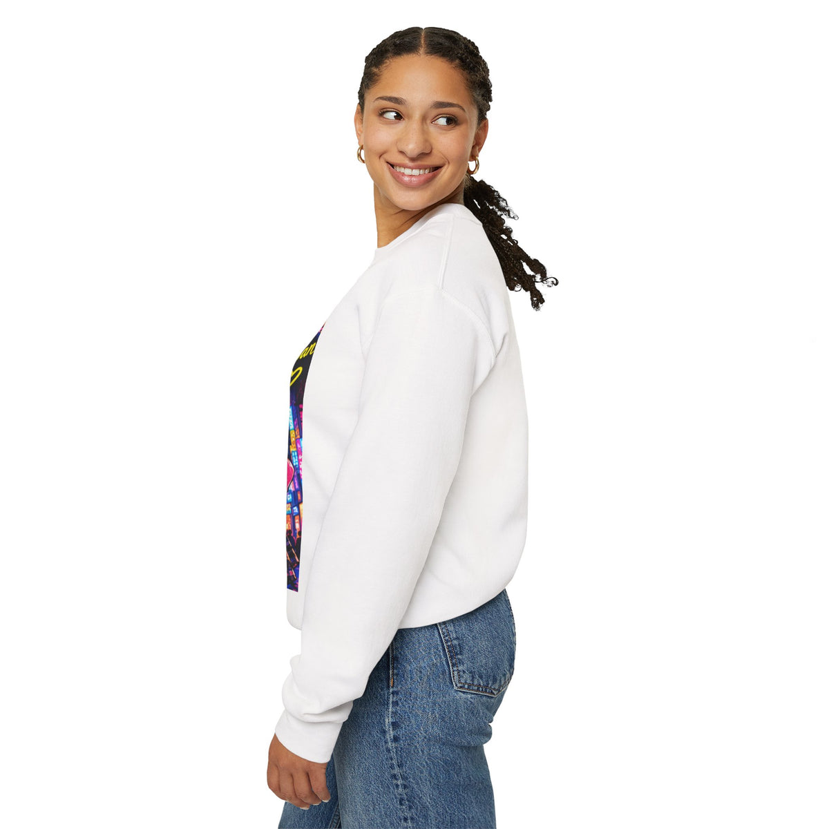 Harajuku Style 6 Neon City Anime Girl Crewneck Sweatshirt — Tokyo Street Anime Graphic