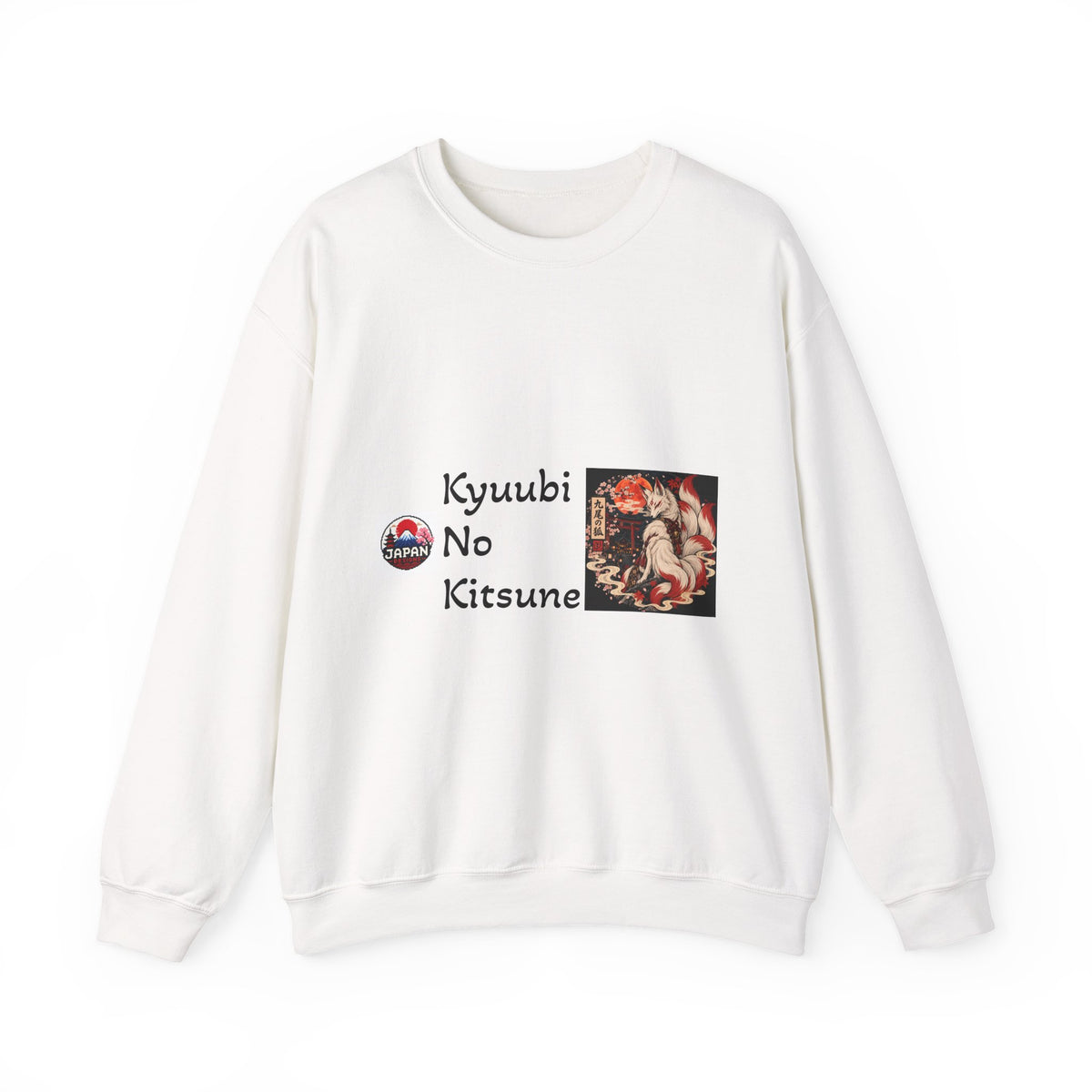 Kyuubi No Kitsune Yokai Halloween Crewneck Sweatshirt | Japanese Fox Spirit Graphic