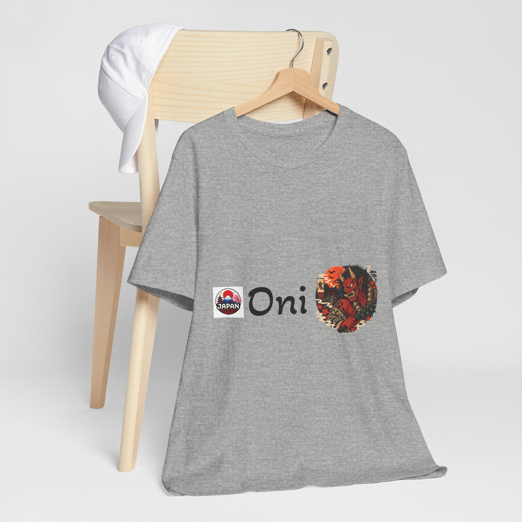 Oni Japanese Demon Yokai Halloween Illustration T-Shirt | Samurai Mask Graphic