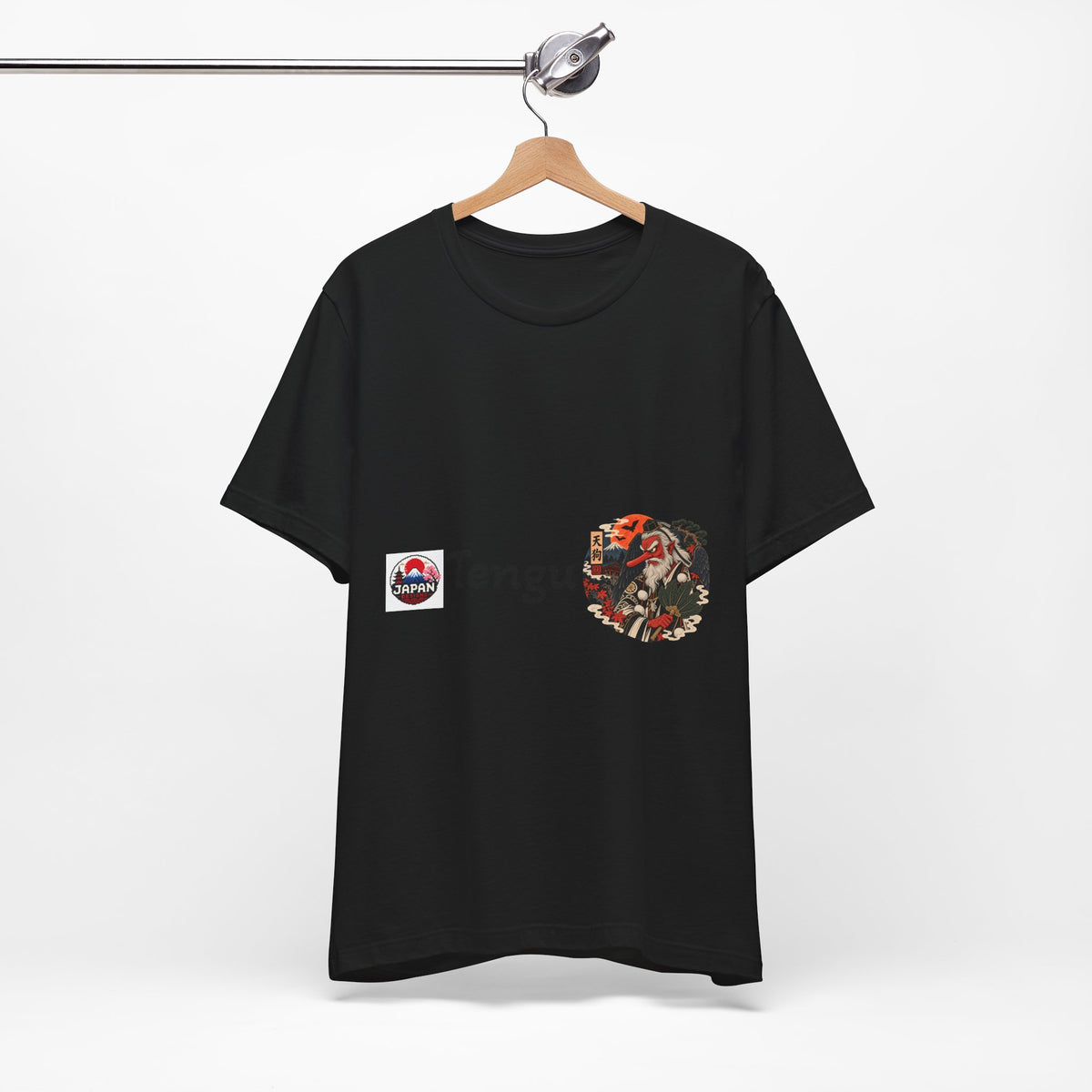 Tengu Japanese Yokai Halloween Mask Tee | Tengu Illustration T-Shirt