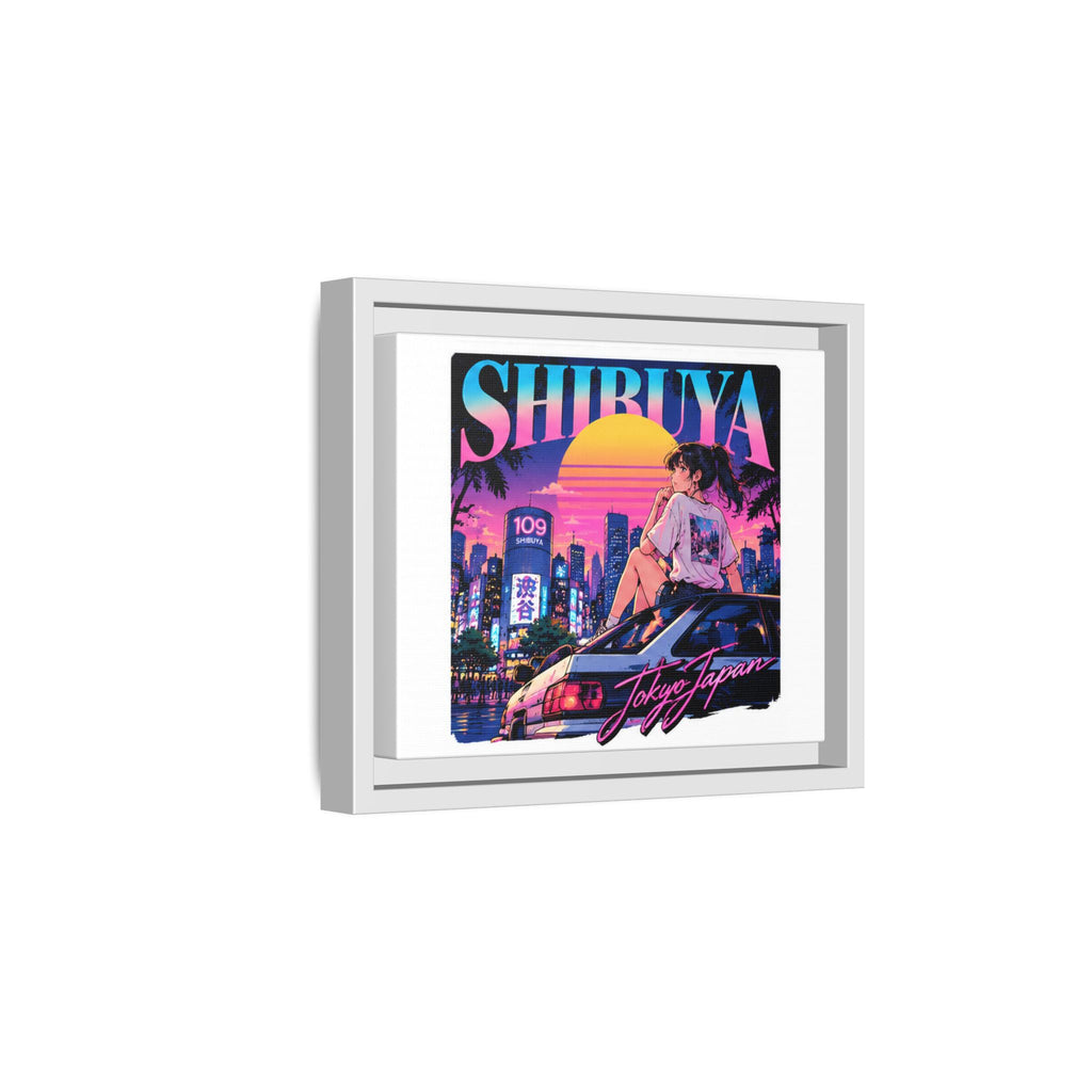 Shibuya Sky 6 City Pop Tokyo Anime Girl Matte Framed Canvas Print