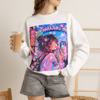 Harajuku Style 7 Neon City Anime Girl Crewneck Sweatshirt — Tokyo Street Anime Graphic