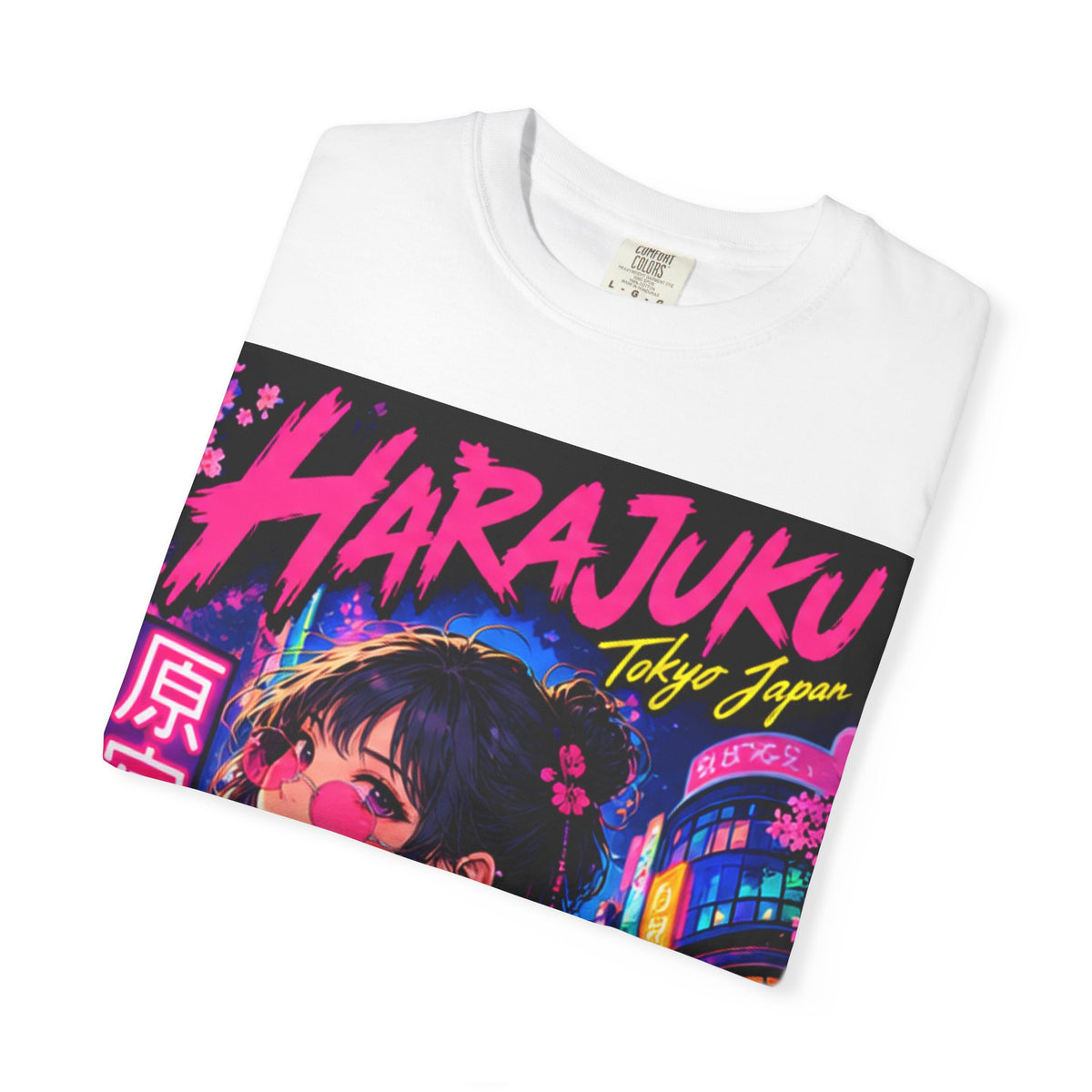 Harajuku Style 1 Neon City Anime Girl T-Shirt – Tokyo Streetwear Graphic Tee