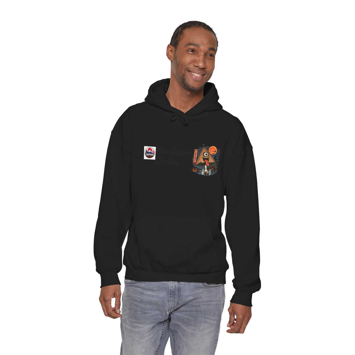 Karakasa Obake Halloween Ghost Illustration Hoodie | Japanese Yokai Hooded Sweatshirt