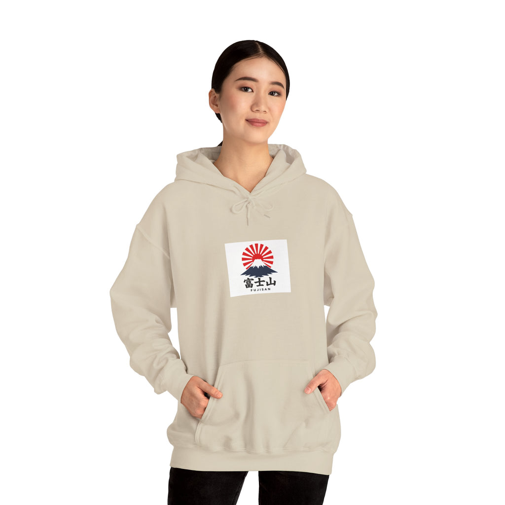 Rising Sun Mount Fuji Hoodie | Japanese Kanji Graphic
