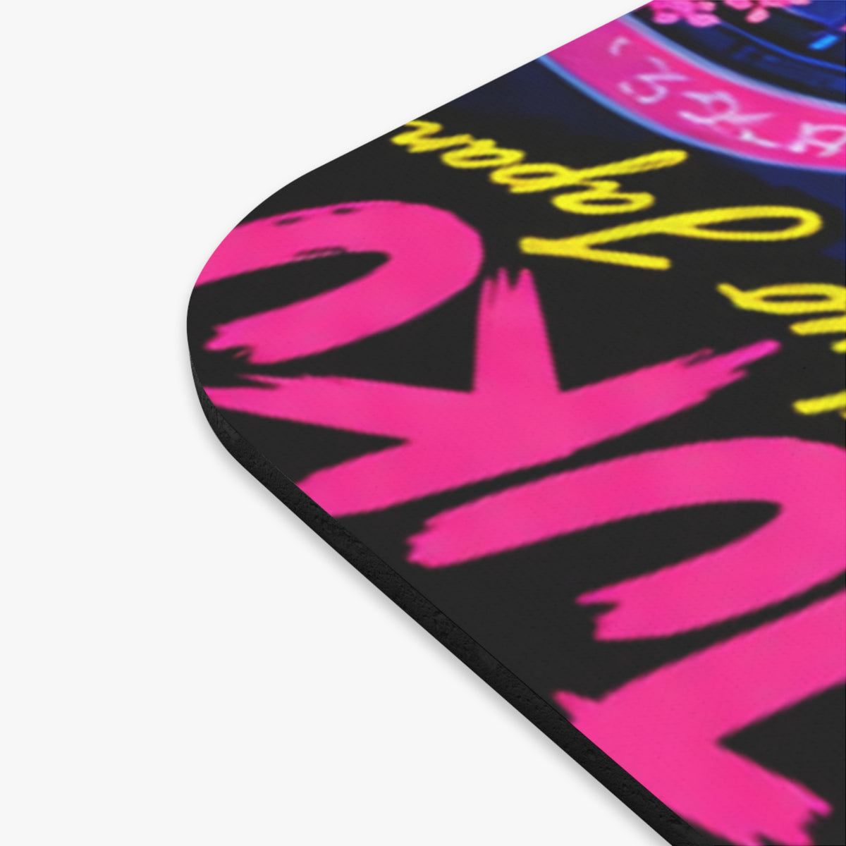 Harajuku Style 1 Neon City Anime Girl Mouse Pad — Retro Tokyo Anime Desk Mat