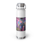 Harajuku Style 10 Neon City Anime Girl Water Bottle — 22oz Copper Vacuum Insulated