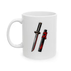 Katana Samurai Japanese Mug — Black Katana Samurai Sword Coffee Cup (11oz & 15oz)