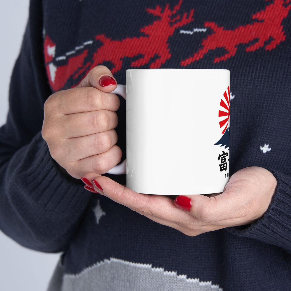 Fujisan Mount Fuji Rising Sun Mug | Ceramic Coffee Cup