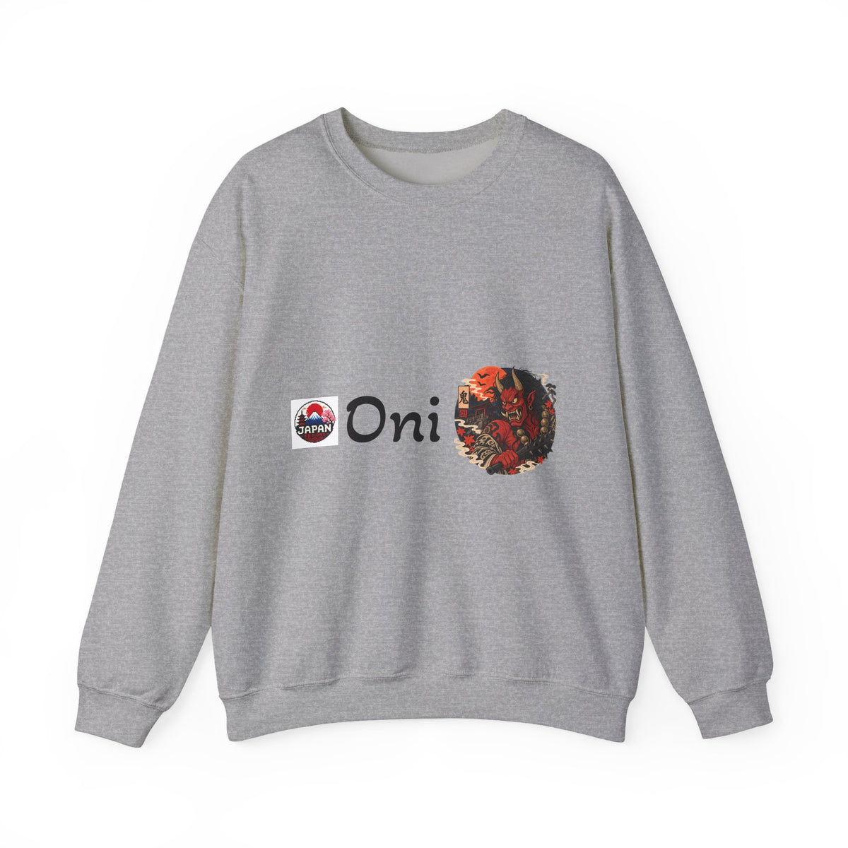 Oni Japanese Demon Yokai Halloween Illustration Sweatshirt | Mythical Yokai Crewneck