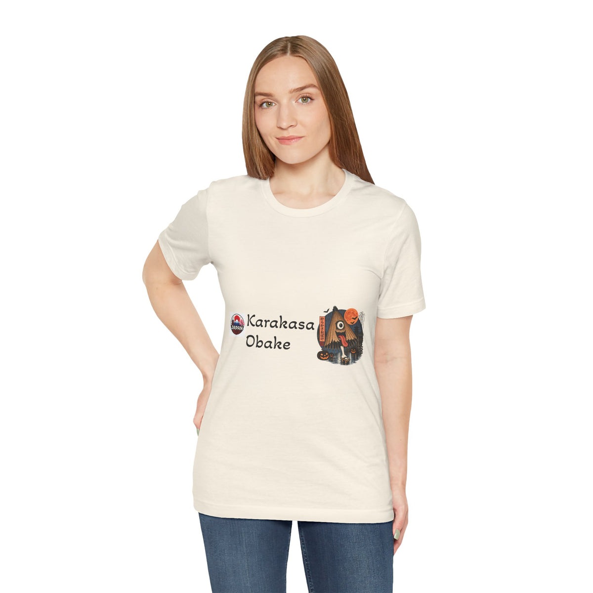 Karakasa Obake Halloween Illustration T-Shirt | Japanese Yokai Umbrella Design