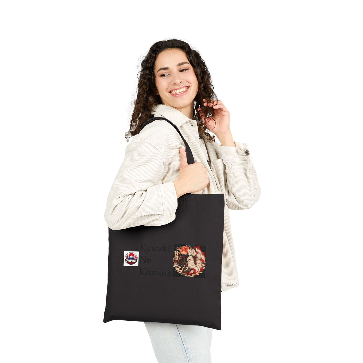Kyuubi No Kitsune Yokai Halloween Tote Bag | Japanese Fox Spirit Illustration