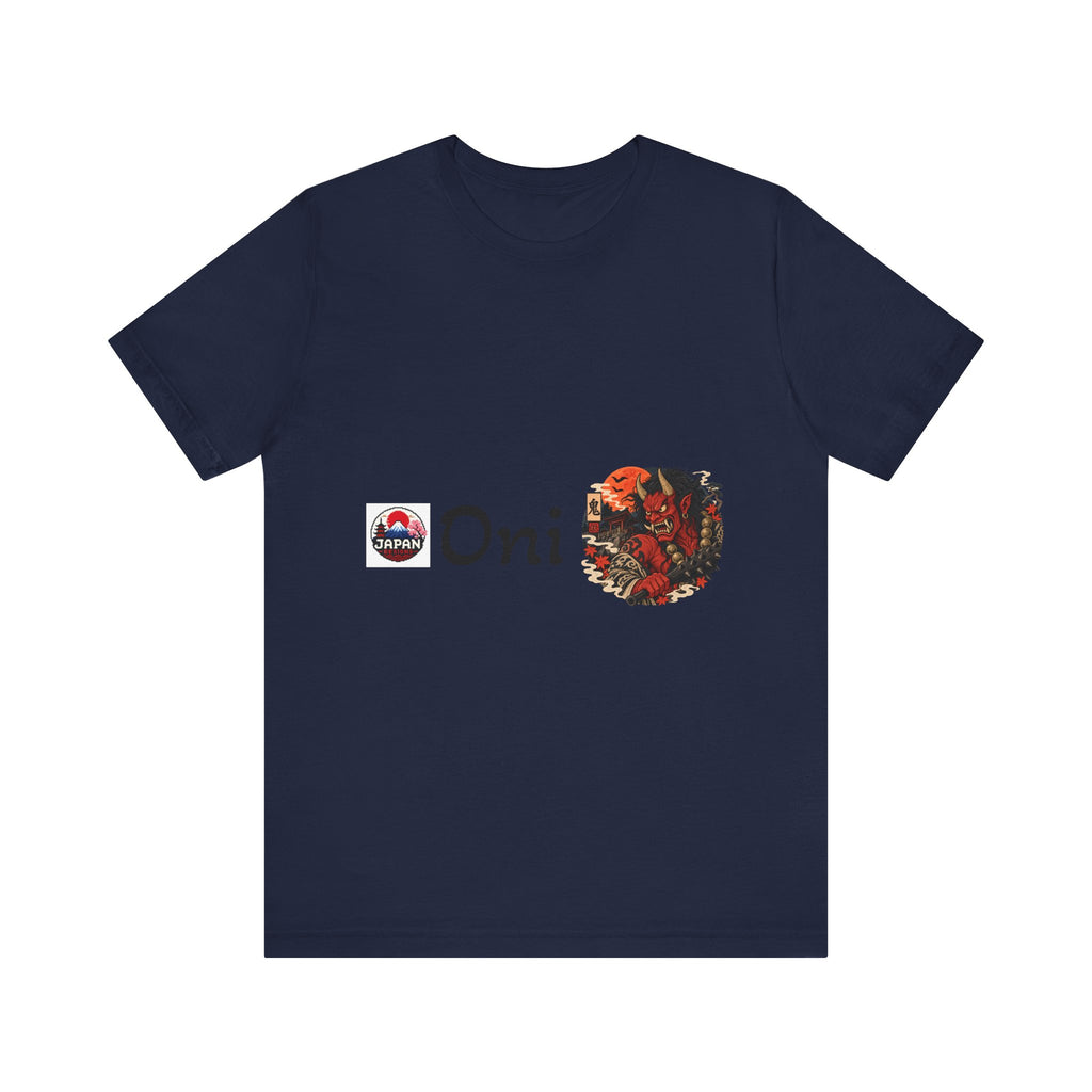 Oni Japanese Demon Yokai Halloween Illustration T-Shirt | Samurai Mask Graphic