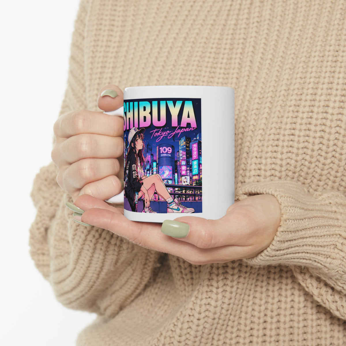 Shibuya Sky 3 Tokyo City Pop Night City Coffee Mug - Shibuya Neon Retro Vaporwave 11oz/15oz