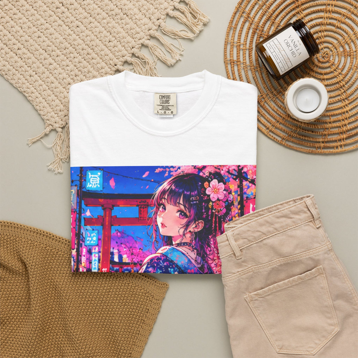 Harajuku Style 12 Neon City Anime Girl T-Shirt – Tokyo Streetwear Graphic Tee