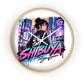 Shibuya Sky 5 City Pop Neon Anime Wall Clock — Retro Tokyo Sunset Design
