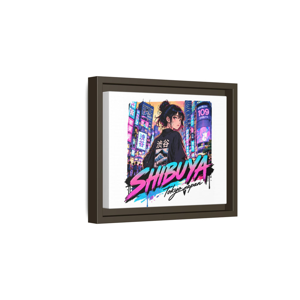 Shibuya Sky 5 City Pop Tokyo Anime Girl Matte Framed Canvas Print